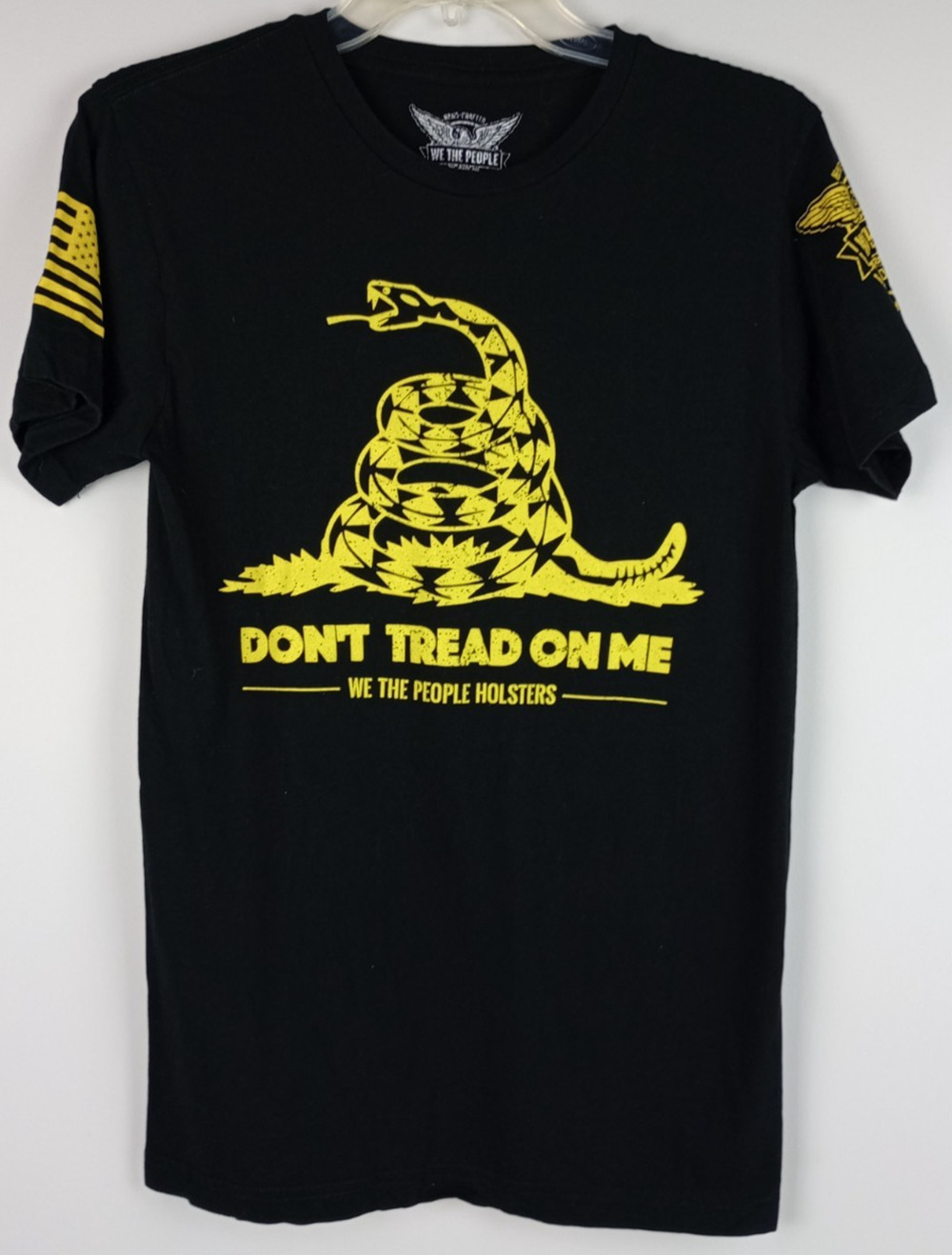 We The People Holsters Mens S Black Yellow Dont Treat On Me Snake Tshirt USA